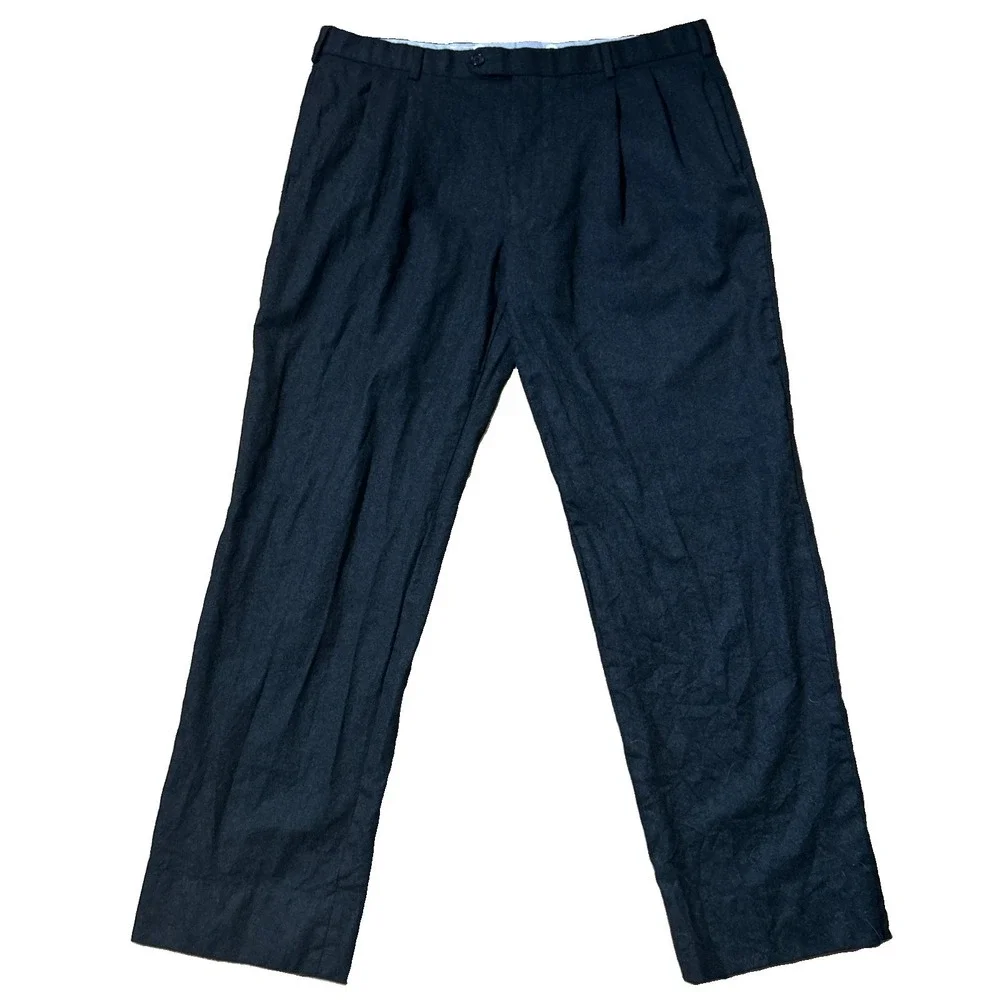 Brooks Brothers 1818 Madison Dress Pants Men's 40x31 Charcoal Gray Wool Pleated